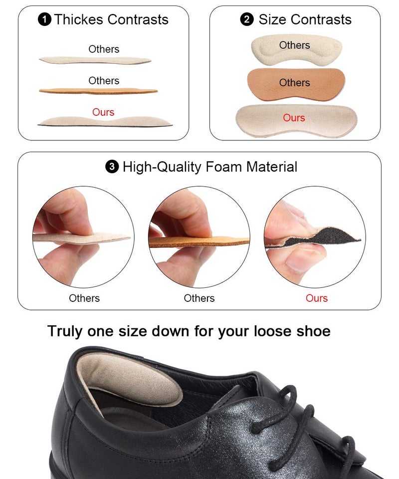 Dr.Foot Dr. Foot's Heel Grips Liner Insert for Shoes Too Big, Shoe Inserts Liners for Loose Shoes, Preventing Heel Slipping, Rubbing, Non-Slip (Beige) - Image 4